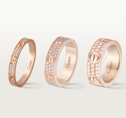 [⭐⭐JeweliWhal]LOVE RING 幅2.6mm フルダイヤモンドリング ローズゴールド