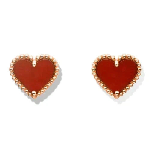 [⭐⭐JeweliWhal]HEART CARNELIAN STUD EARRINGS