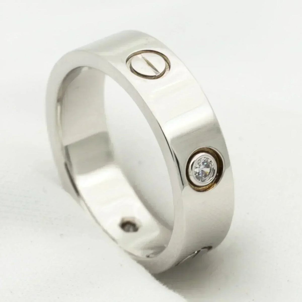 [⭐⭐JeweliWhal]LOVE RING 5.5MM 3 DIAMONDS SILVER