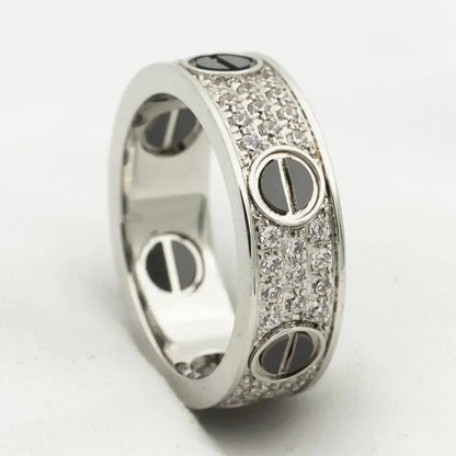 [⭐⭐JeweliWhal]LOVE RING 5.5MM DIAMONDS PAVED CERAMIC