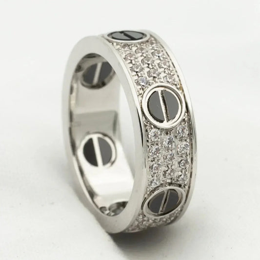 [⭐⭐JeweliWhal]LOVE RING 5.5MM DIAMONDS PAVED CERAMIC