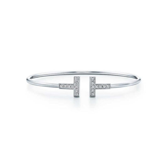 [⭐JeweliWhal]T BRACELET 1.8MM DIAMOND SILVER