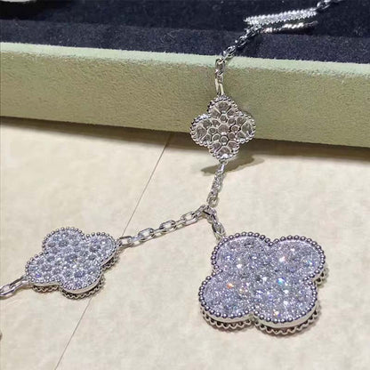 [⭐⭐JeweliWhal]CLOVER 6 MOTIFS SILVER DIAMOND BRACELET