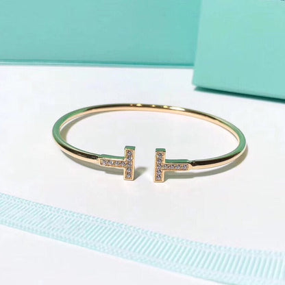[⭐JeweliWhal]T BRACELET 1.8MM GOLD DIAMOND