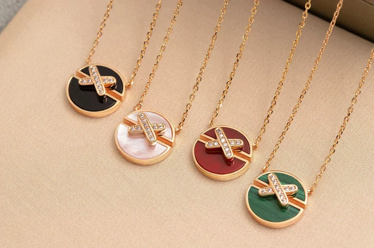 [⭐⭐JeweliWhal]JEUX DE ROSE GOLD DIAMOND NECKLACE