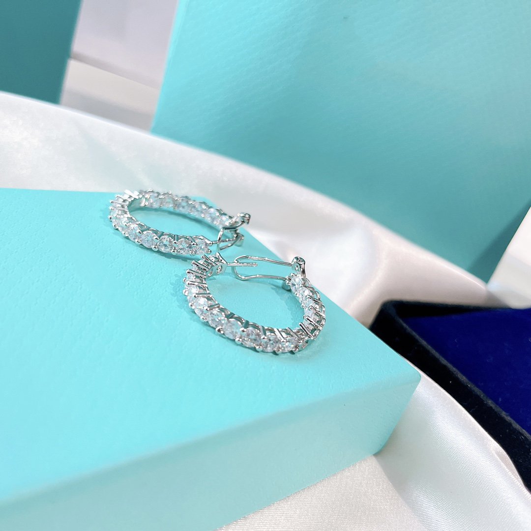 [⭐JeweliWhal]SILVER DIAMOND HOOP EARRINGS