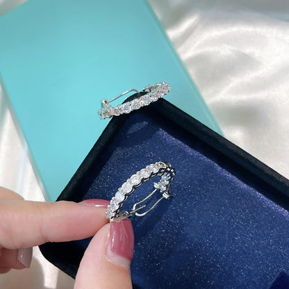 [⭐JeweliWhal]SILVER DIAMOND HOOP EARRINGS