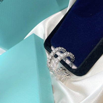 [⭐JeweliWhal]SILVER DIAMOND HOOP EARRINGS