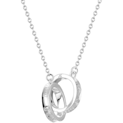 [⭐JeweliWhal]NECKLACE FEMALE DOUBLE RING DOUBLE CIRCLE COUPLE PENDANT