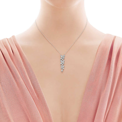 [⭐JeweliWhal]MIXED CLUSTER DIAMOND DROP PENDANT