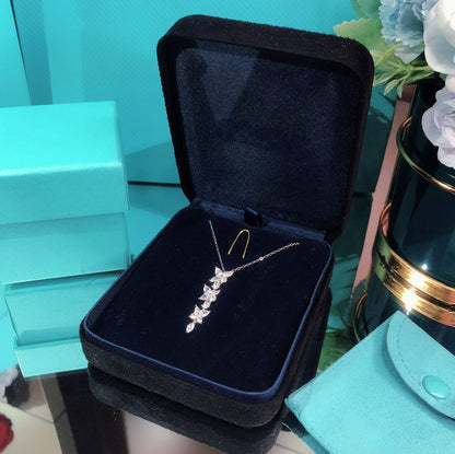 [⭐JeweliWhal]MIXED CLUSTER DIAMOND DROP PENDANT