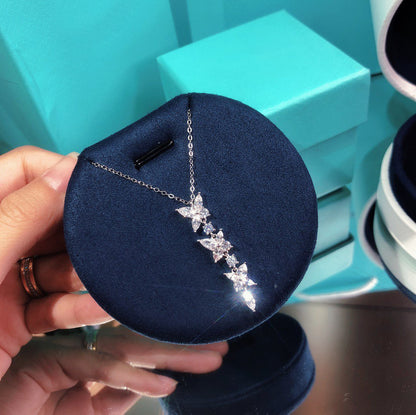 [⭐JeweliWhal]MIXED CLUSTER DIAMOND DROP PENDANT
