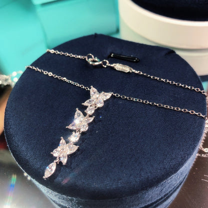 [⭐JeweliWhal]MIXED CLUSTER DIAMOND DROP PENDANT