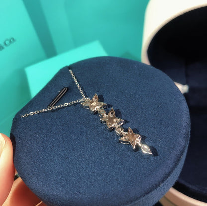[⭐JeweliWhal]MIXED CLUSTER DIAMOND DROP PENDANT