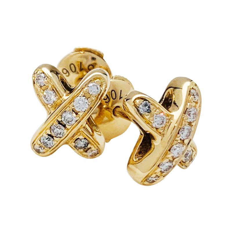 [⭐⭐JeweliWhal]JEUX DE GOLD DIAMOND EARRINGS