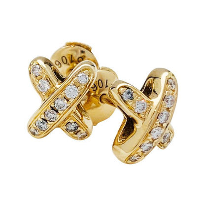 [⭐⭐JeweliWhal]JEUX DE GOLD DIAMOND EARRINGS