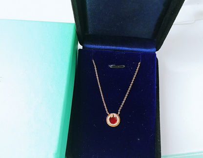 [⭐JeweliWhal]DIAMOND AND MOTHER PEARL CIRCLE NECKLACE PENDANT