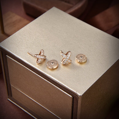[⭐⭐JeweliWhal]JEUX DE GOLD DIAMOND EARRINGS