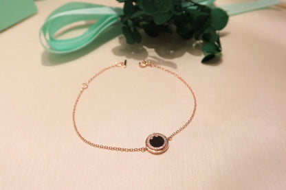 [⭐JeweliWhal]DIAMOND CIRCLE PINK GOLD BRACELET