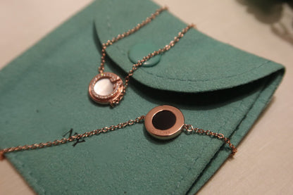 [⭐JeweliWhal]DIAMOND CIRCLE PINK GOLD BRACELET