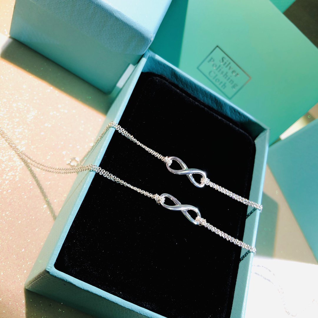 [⭐JeweliWhal]SILVER INFINITY DOUBLE CHAIN NECKLACE