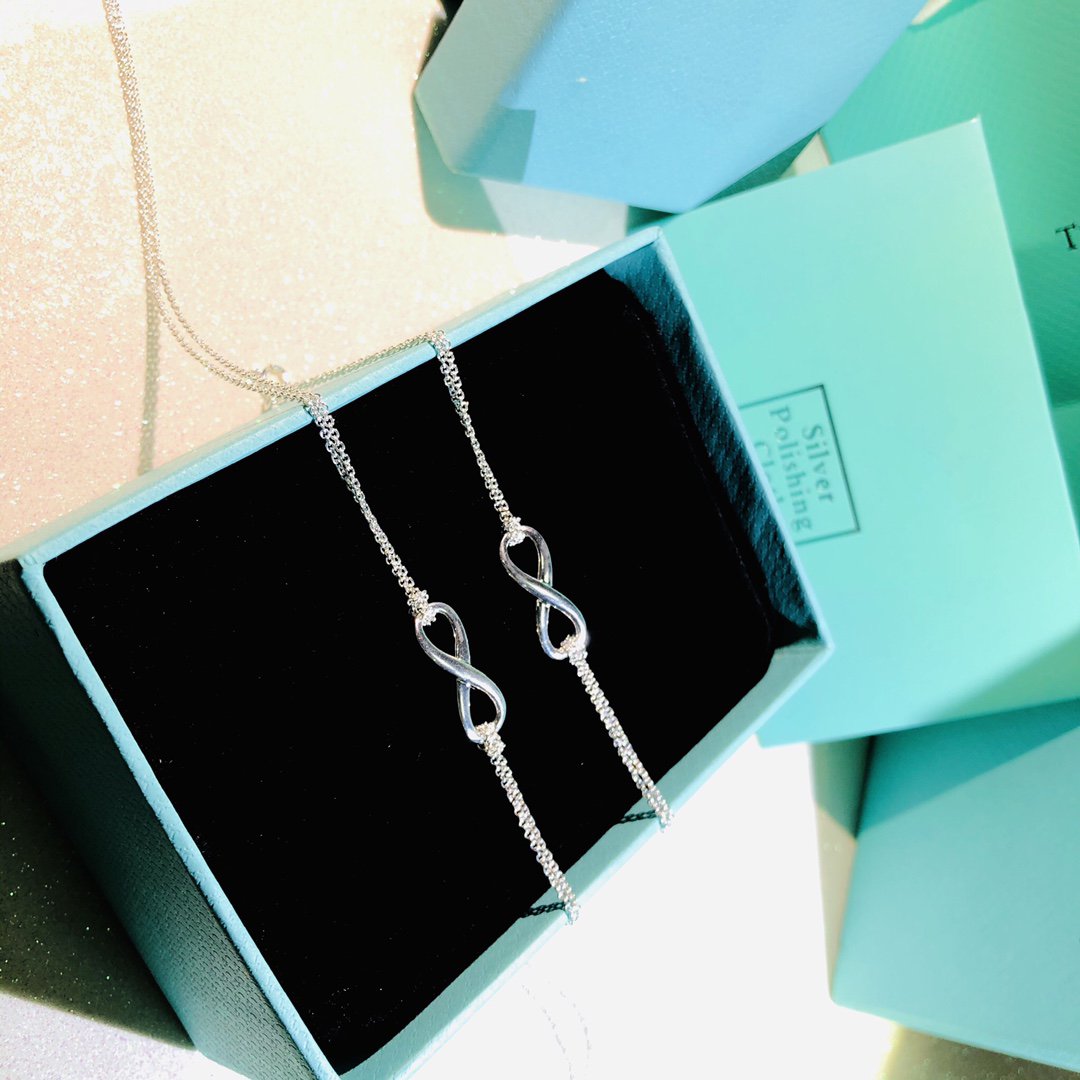[⭐JeweliWhal]SILVER INFINITY DOUBLE CHAIN NECKLACE