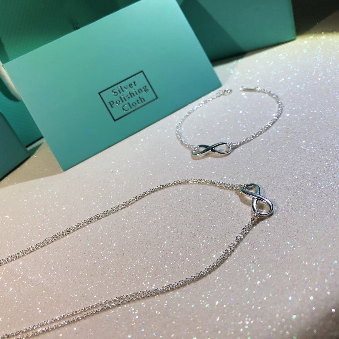 [⭐JeweliWhal]SILVER INFINITY DOUBLE CHAIN NECKLACE