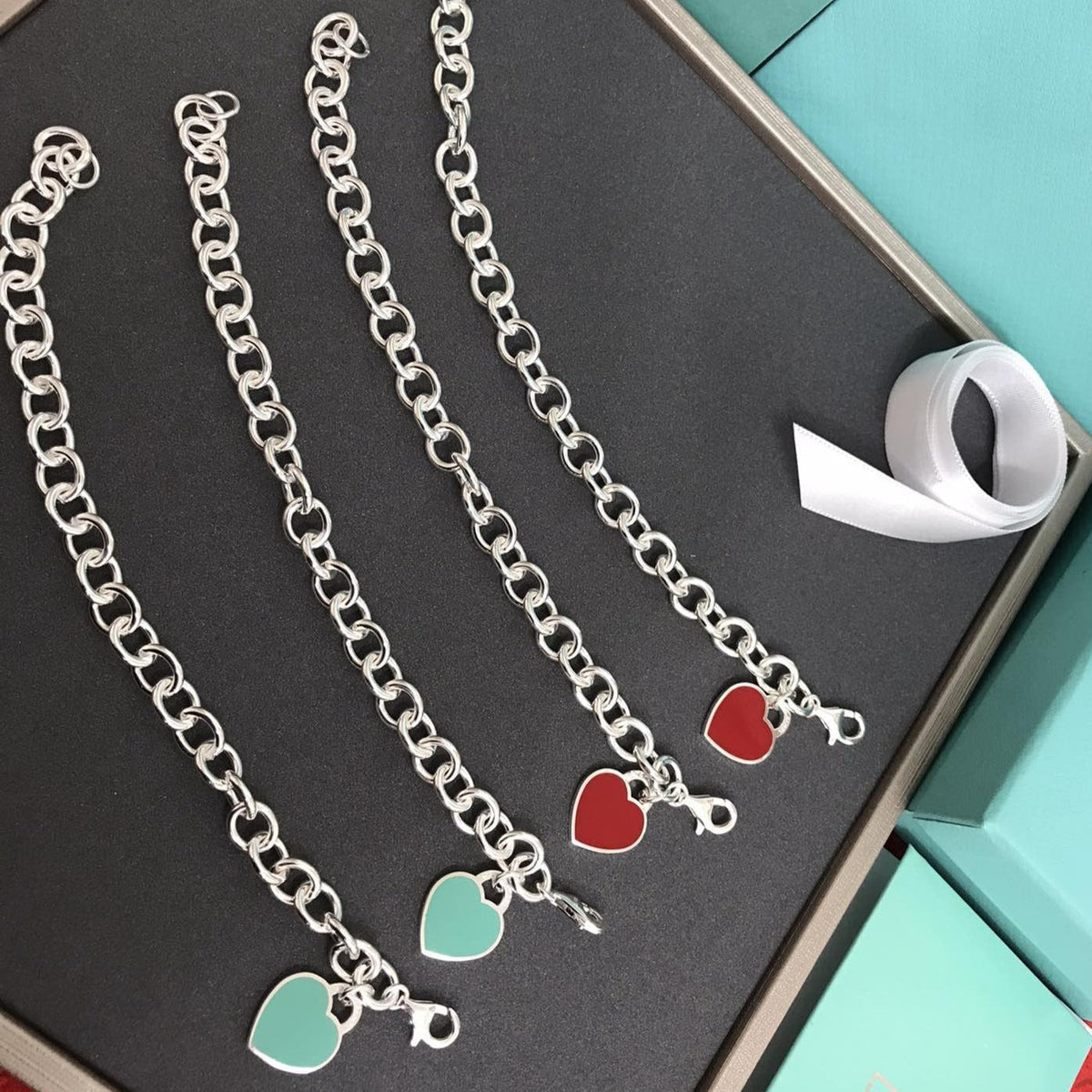 [⭐JeweliWhal]HEART TAG BRACELET SILVER MEDIUM