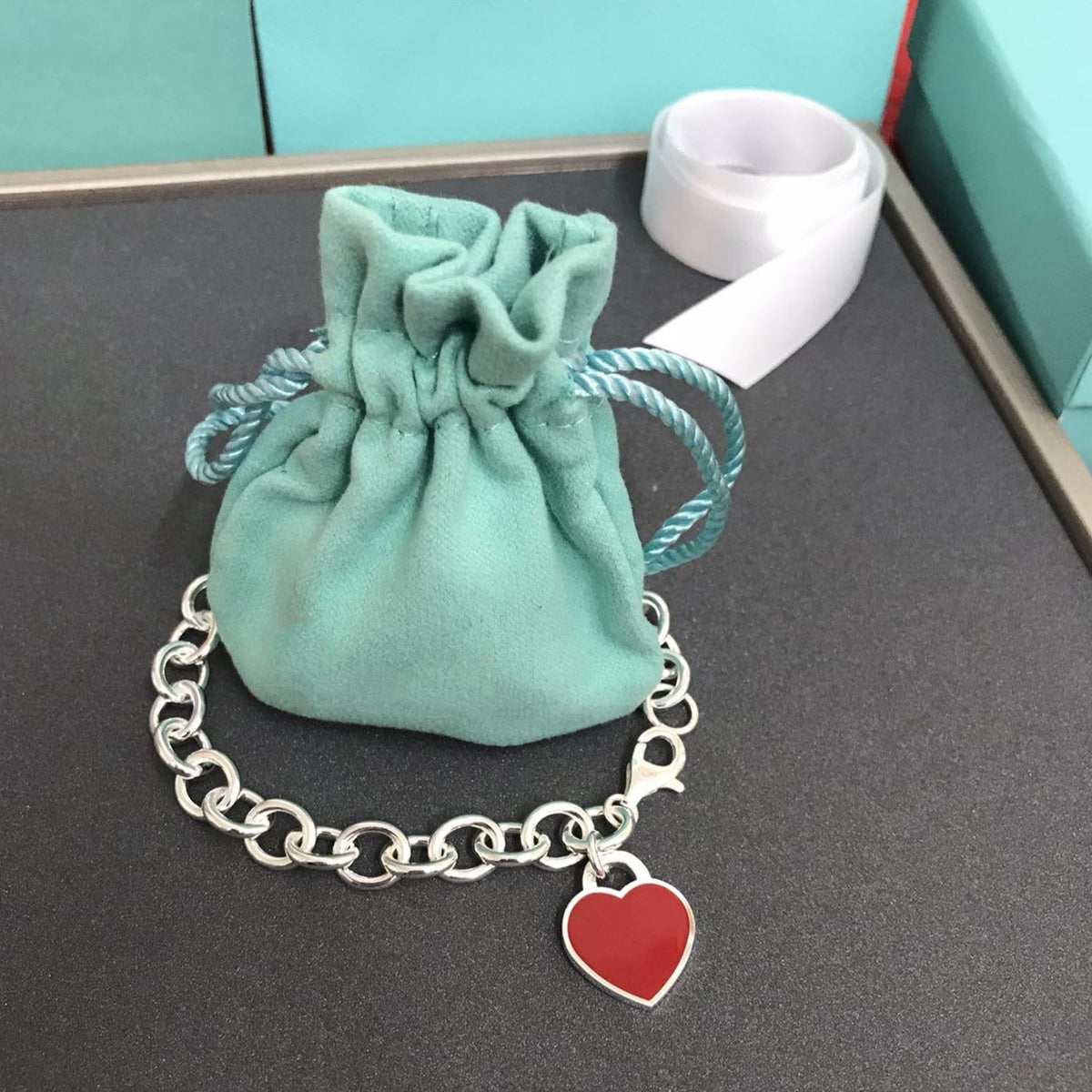 [⭐JeweliWhal]HEART TAG BRACELET SILVER MEDIUM