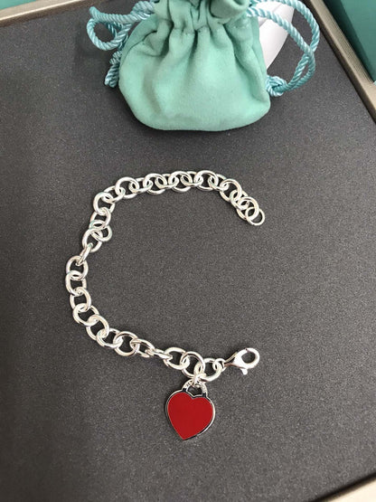 [⭐JeweliWhal]HEART TAG BRACELET SILVER MEDIUM