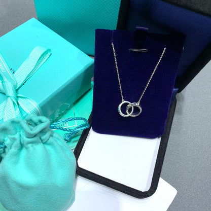 [⭐JeweliWhal]INTERLOCKING CIRCLES PENDANT SILVER SMALL NECKLACE