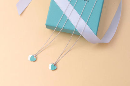 [⭐JeweliWhal]DOUBLE HEART TAG PENDANT SILVER MINI NECKLACE