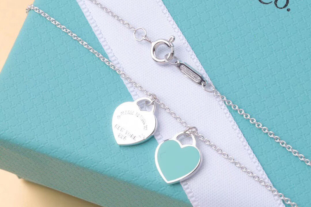 [⭐JeweliWhal]DOUBLE HEART TAG PENDANT SILVER MINI NECKLACE