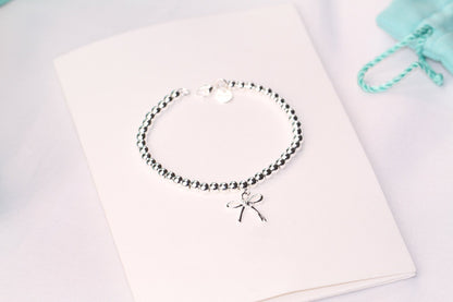 [⭐JeweliWhal]STERLING SILVER BOW BEAD BRACELET