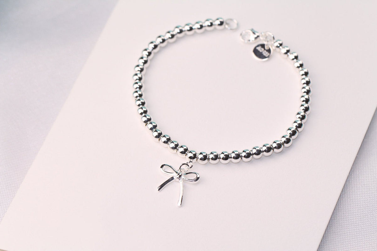 [⭐JeweliWhal]STERLING SILVER BOW BEAD BRACELET
