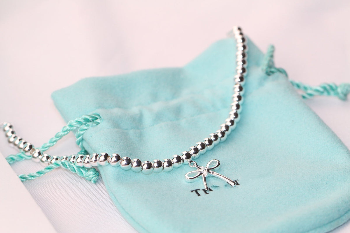 [⭐JeweliWhal]STERLING SILVER BOW BEAD BRACELET