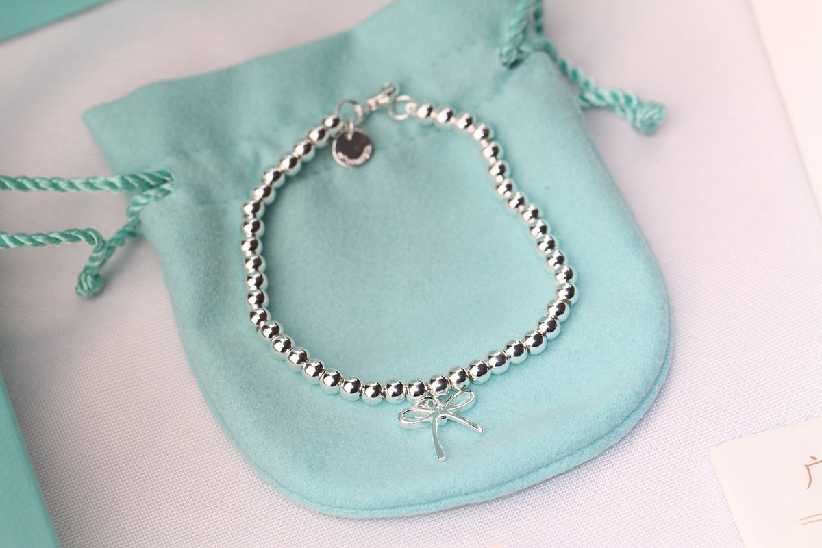 [⭐JeweliWhal]STERLING SILVER BOW BEAD BRACELET