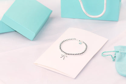 [⭐JeweliWhal]STERLING SILVER BOW BEAD BRACELET