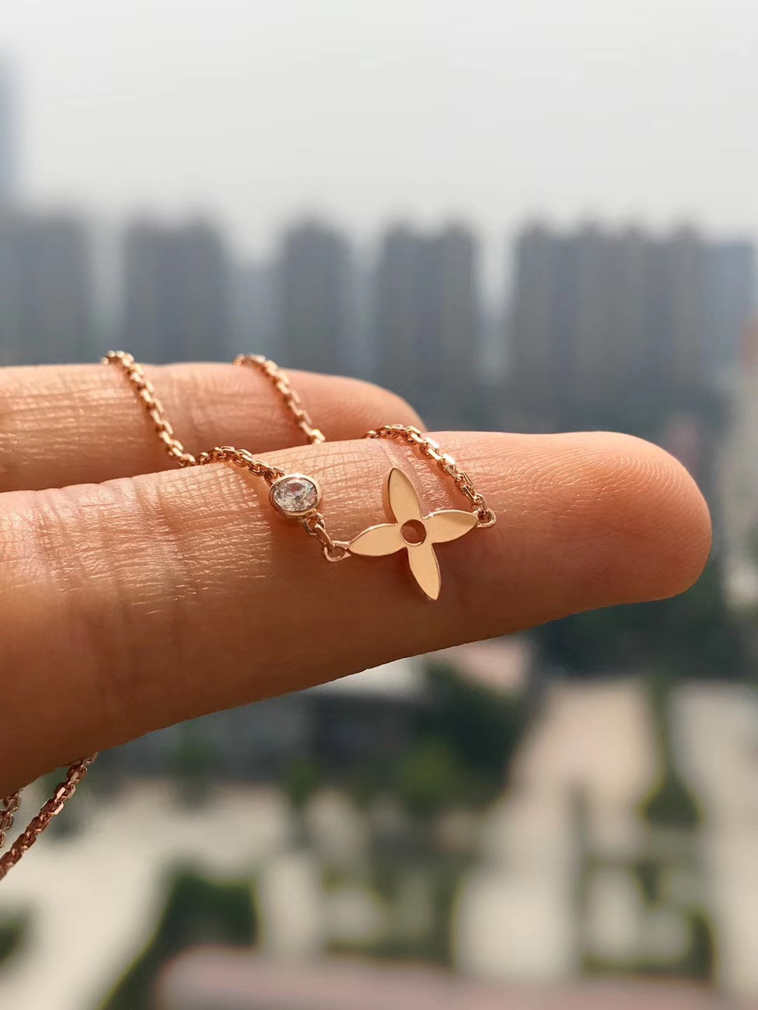 [⭐⭐JeweliWhal]BLOSSOM PENDANT PINK GOLD AND DIAMOND
