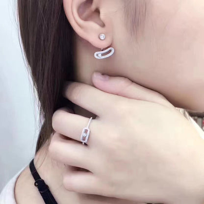 [⭐⭐JeweliWhal]MOVE UNO SILVER DIAMOND EARRINGS