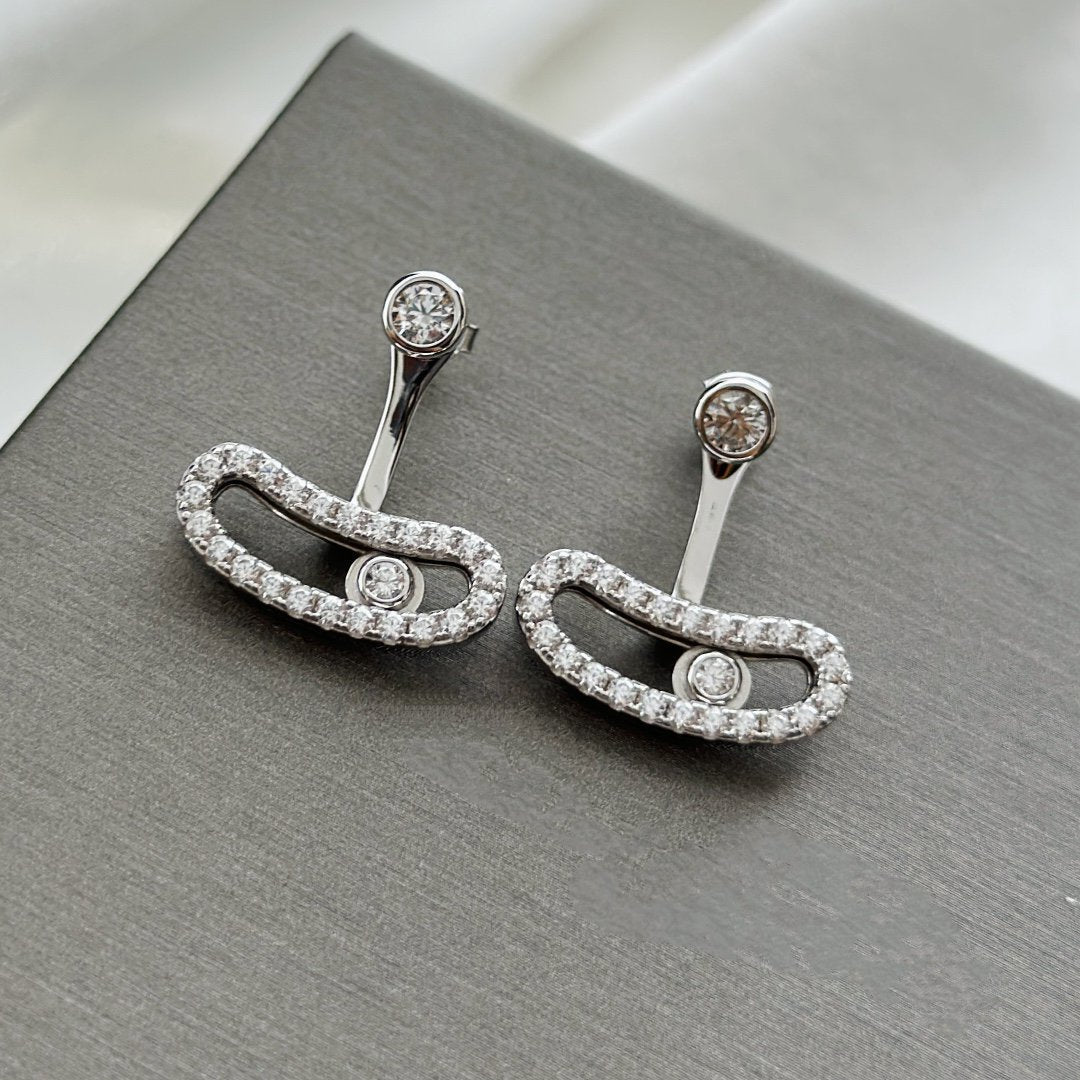 [⭐⭐JeweliWhal]MOVE UNO SILVER DIAMOND EARRINGS