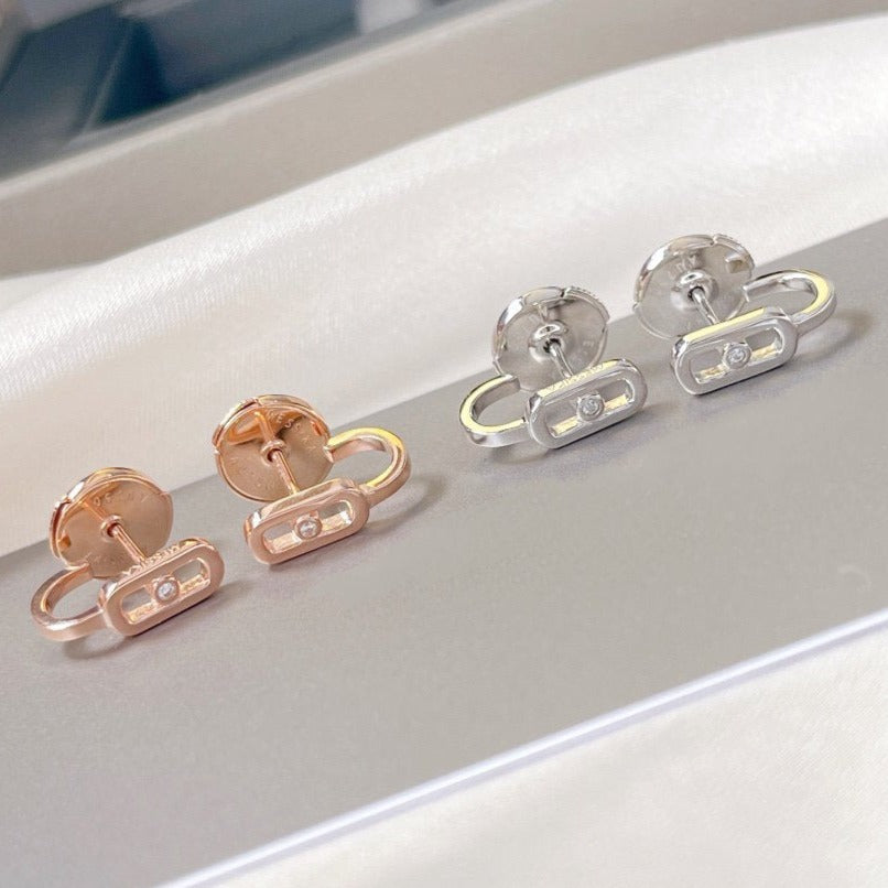 [⭐⭐JeweliWhal]CREOLES MOVE UNO MINI 1 DIAMOND EARRINGS