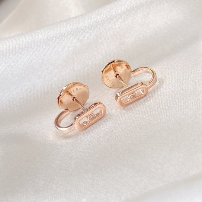 [⭐⭐JeweliWhal]CREOLES MOVE UNO MINI 1 DIAMOND EARRINGS