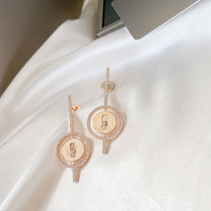 [⭐⭐JeweliWhal]Demo MOVE ARROW PINK GOLD DIAMOND EARRINGS