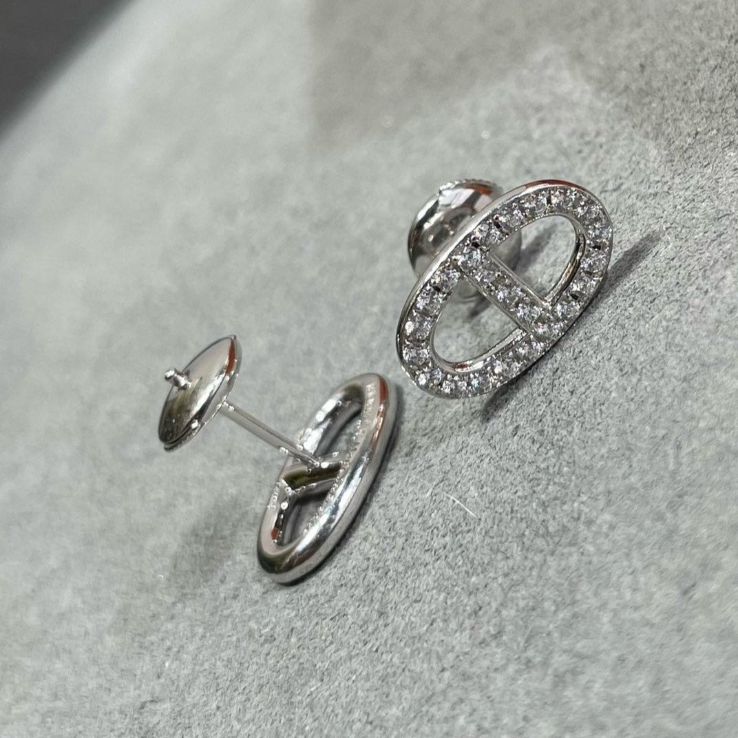 [⭐⭐JeweliWhal]HM フルダイヤモンド ピッグノーズ スタッドピアス