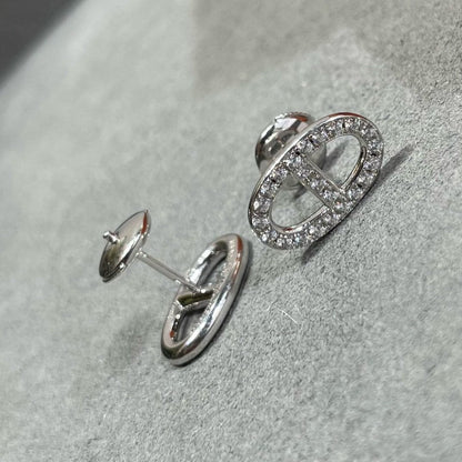 [⭐⭐JeweliWhal]HM フルダイヤモンド ピッグノーズ スタッドピアス