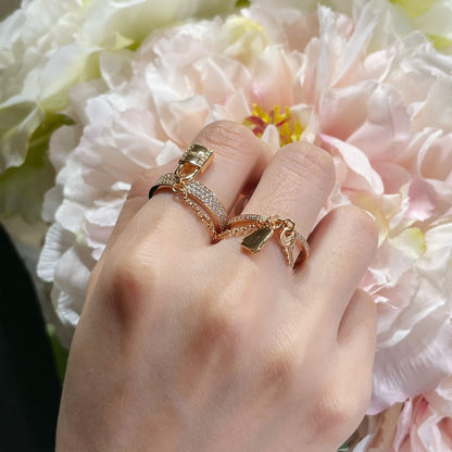 [⭐⭐JeweliWhal]HM KELLY CLOCHETTE DOUBLE RING IN  WITH DIAMONDS