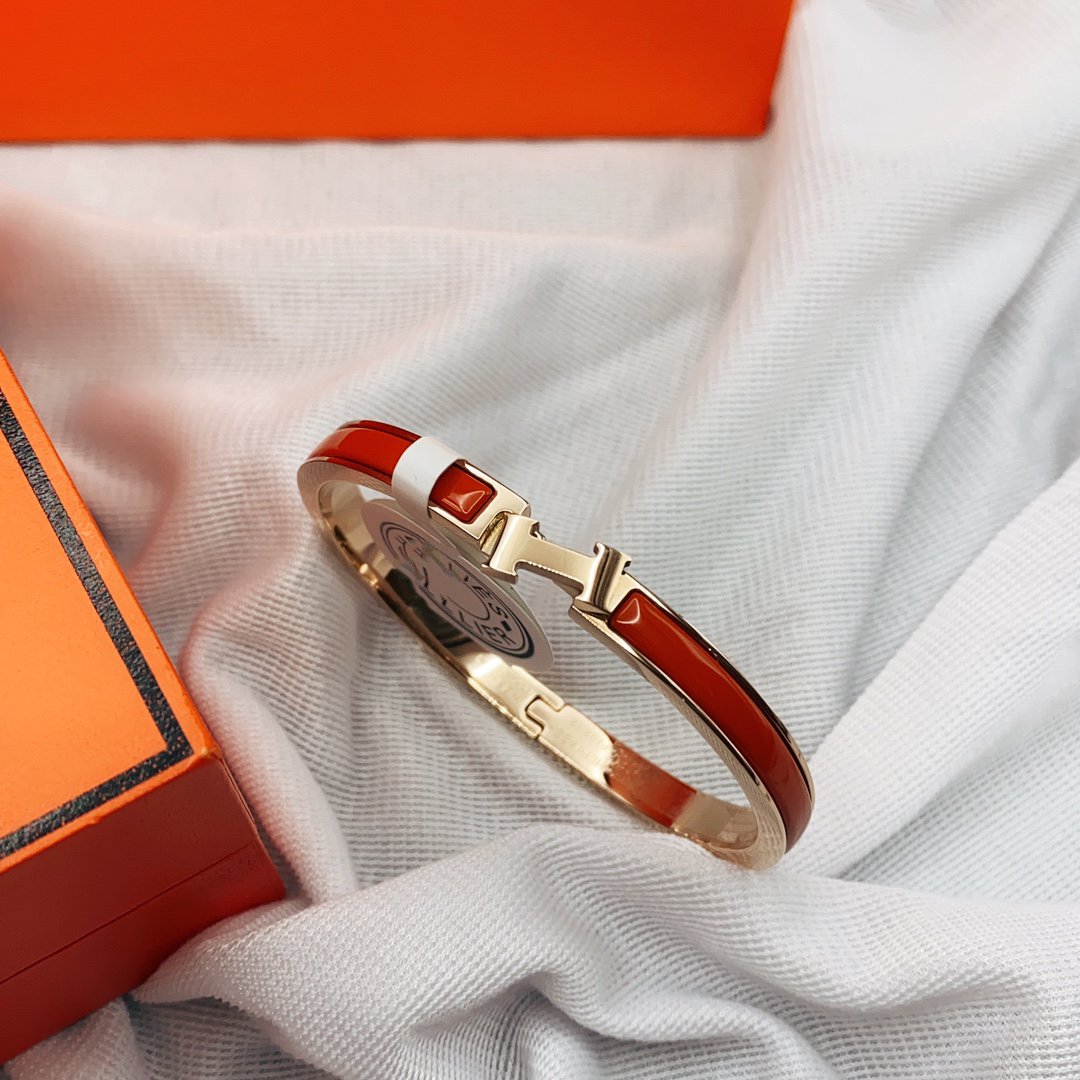 [⭐⭐JeweliWhal]CLASSIC HM CLIC RED 8MM ENAMEL BRACELET