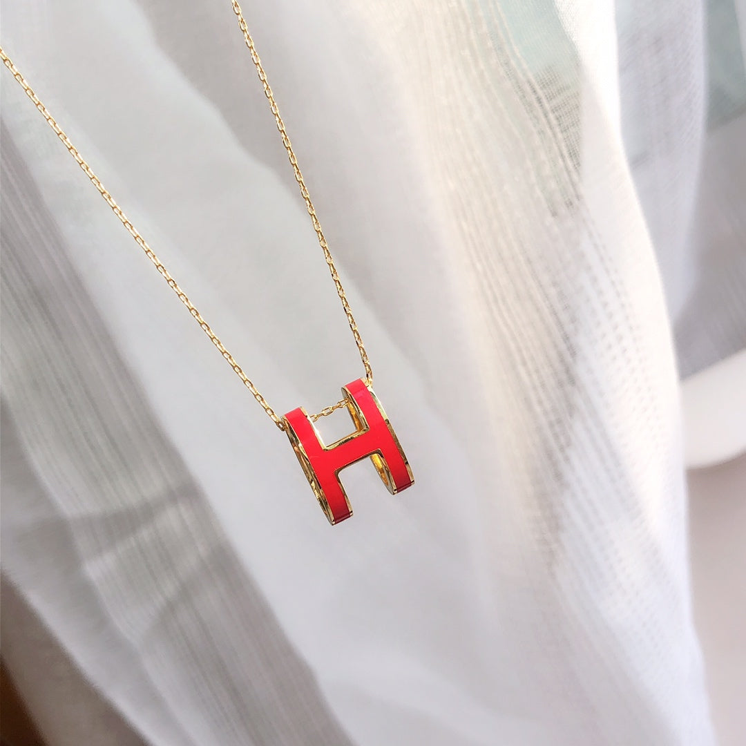 [⭐⭐JeweliWhal]HM CLIC RED ENAMEL GOLD NECKLACE
