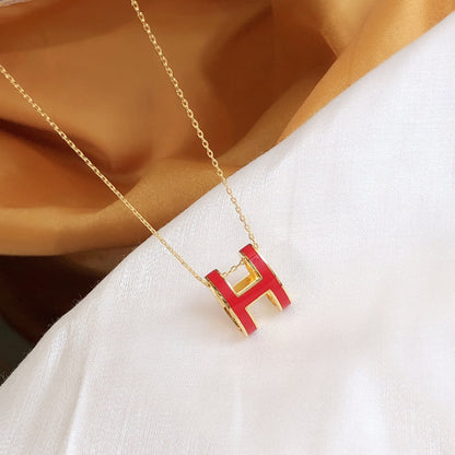[⭐⭐JeweliWhal]HM CLIC RED ENAMEL GOLD NECKLACE